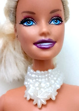 B1135 - BARBIE 2000s collana collier maxi bianco perlato