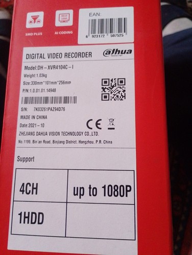 Dahua xvr4104c digital video - dahua,