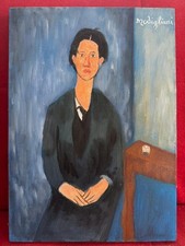 AMEDEO MODIGLIANI dipinto olio su tela, vintage timbrato firmato