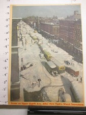 annuncio giornale NYSN 1948 NYC New York NY tempesta di neve Upper 8th Ave bus taxi