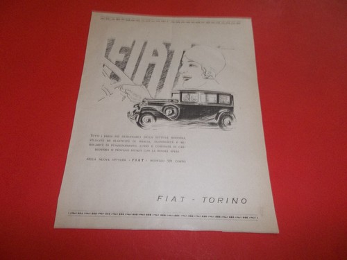 Pubblicita 1929 auto fiat - auto,