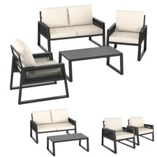 Salottino giardino set mobili design a corda imbottito resistente alluminio 