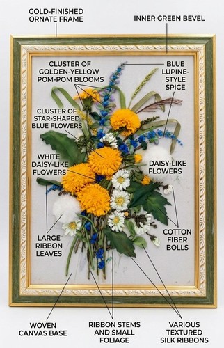 Quadro rilievo ricamato con - quadro,
