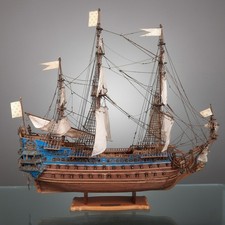 Modello Veliero SOLEIL ROYAL Galeone Legno Ottone Artigianale Metà XX Sec.