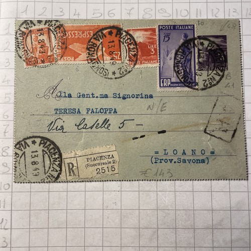 Storia postale raccomandata - postale,