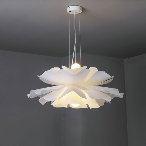 Lampadario fiore bianco - lampadario,