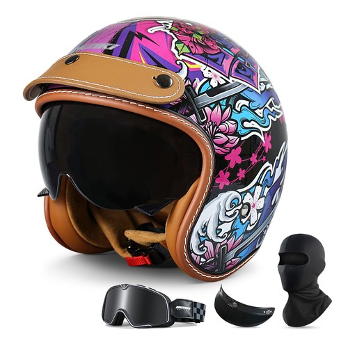 Casco moto vintage open - moto,
