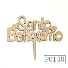 Cake Topper Santo Battesimo in legno 08CM