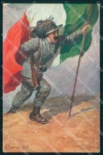 WW1 WWI Militari Patriottismo Bandiera Tricolore Bersaglieri cartolina KF5461