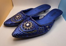 Calique blu perline ricamate