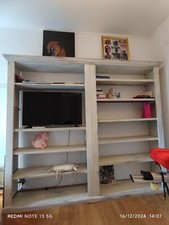 libreria in legno di noce shabby laccato