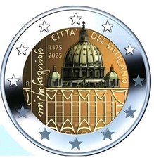 2 EURO VATICANO 2025 MICHELANGELO BUONARROTI IN FOLDER ORIGINALE  PREVENDITA !!!