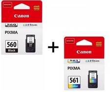 KIT 2 CARTUCCE CANON ORIGINALI PG560 CL561 nero + colore UFFICIALI CANON