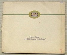 FIAT Cars Sales Brochure 1920