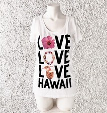 PINK VICTORIA'S SECRET T SHIRT TOP MAGLIETTA MAGLIA HAWAII HOLIDAY FIORE TROPICI