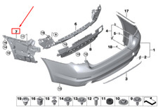 Guide de pare-chocs arrière gauche BMW 5 Touring G31 51127387315 NEUF ORIGINAL