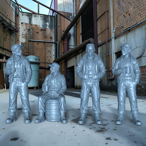 Set figure diorama workers - set,