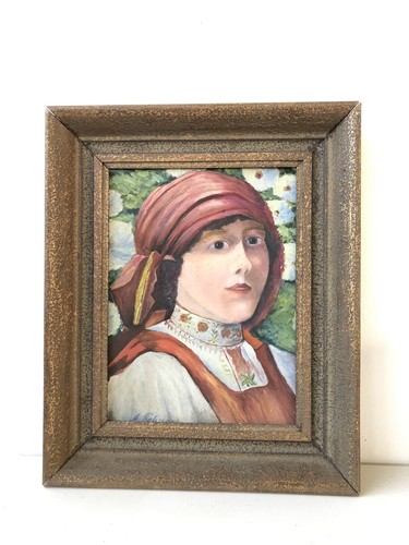 Antico ritratto donna dipinto - antico,