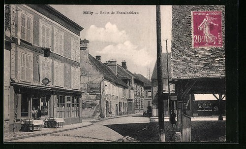 Cpa milly route de - cpa, milly,