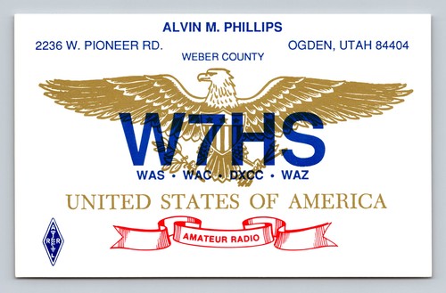 Ham radio qsl wt1hs - wt1hs, ogden