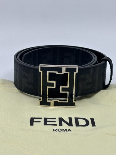 Fendi monogram black buckle - black,
