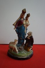 Scultura statua Madonna della Guardia creta dipinta Genova Liguria