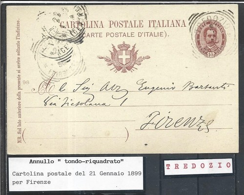 1899 annullo su intero - 1899,