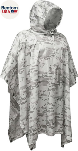 Poncho con cappuccio - , mimetico