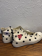 Scarpe Comme des Garcons Converse Chuck Taylor Uomo Taglia 10 Gioco Pois Cuore