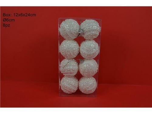 8pz sfere palle albero natale - 8pz,