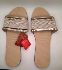 Ciabatte HAVAIANAS donna Nr EU 43/44 Ecru + Tessuto color Panna No Infradito