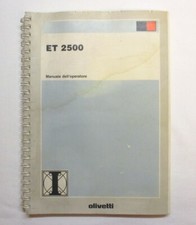 Macchina da scrivere Olivetti ET 2500 - Manuale di istruzioni, code 4046800 H(0)