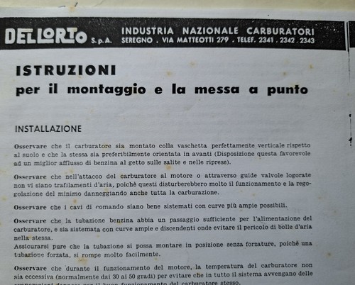 Carburatori dell orto - carburatori, d'epoca