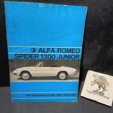 Libretto uso e manutenzione Alfa Romeo Spider 1300 Junior originale in tedesco