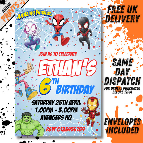 Spidey spiderman inviti festa - spidey,