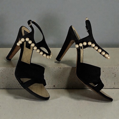 Chanel sandalo nero raso - sandalo,