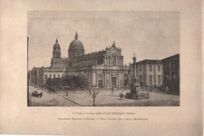 Stampa antica CATANIA Piazza del DUOMO Sicilia 1892 Antique print