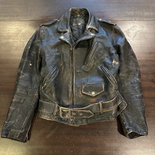 Giacca pelle moto vera vintage