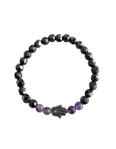 Bracciale ematite ametista - ematite, ed