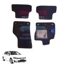 SET TAPPETI PER GOLF VII DAL 2012 IN MOQUETTE CON 4 CLIP FISSAGGI TAPPETINI NERI