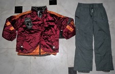 GIACCA E PANTALONE SCI HI-TECH VINTAGE di EX10 taglia 140 IMPERMEABILE 