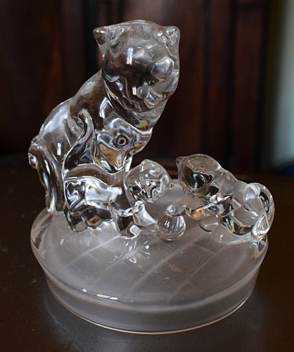 Gatto con gattini cristallo - gattini,