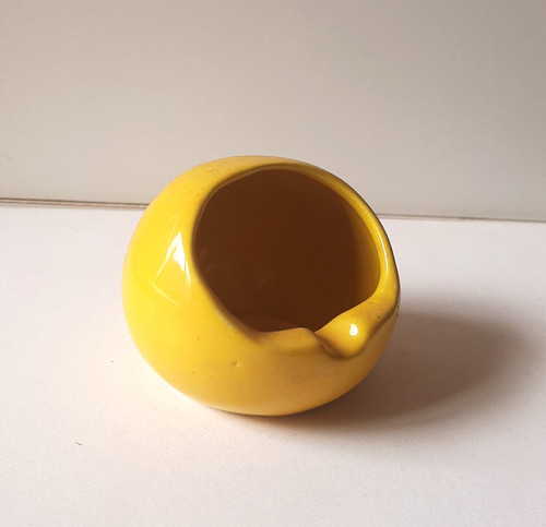 Posacenere ceramica giallo - posacenere,