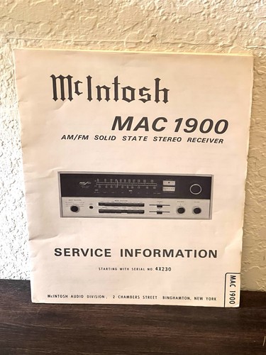 Mcintosh mac 1900 - mac, am/fm