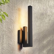 15" Ht Modern Minimalist Linear Outdoor Wall Light,3000K 13W Integrated LED,T...
