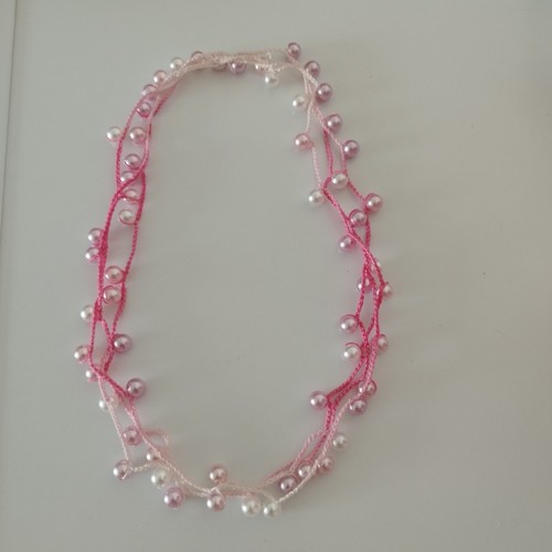 Collana uncinetto perline - uncinetto, e
