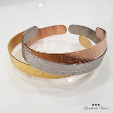 BRACCIALE ITALIANO UNISEX PADRE NOSTRO AVE MARIA RIGIDO ACCIAIO INOSSIDABILE