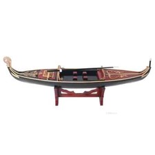Modellino barca gondola veneziana - replica artigianale in legno XVII secolo, esposizione