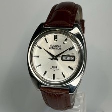 Orologio vintage automatico SEIKO 5 Actus anni 70 quadrante argento acciaio i...