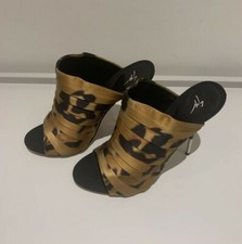 Scarpa maculata GIUSEPPE ZANOTTI sandalo in tessuto di raso NUOVA